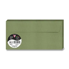 Barevná obálka Clairefontaine DL, samolepicí, 20 ks tm. zelená,